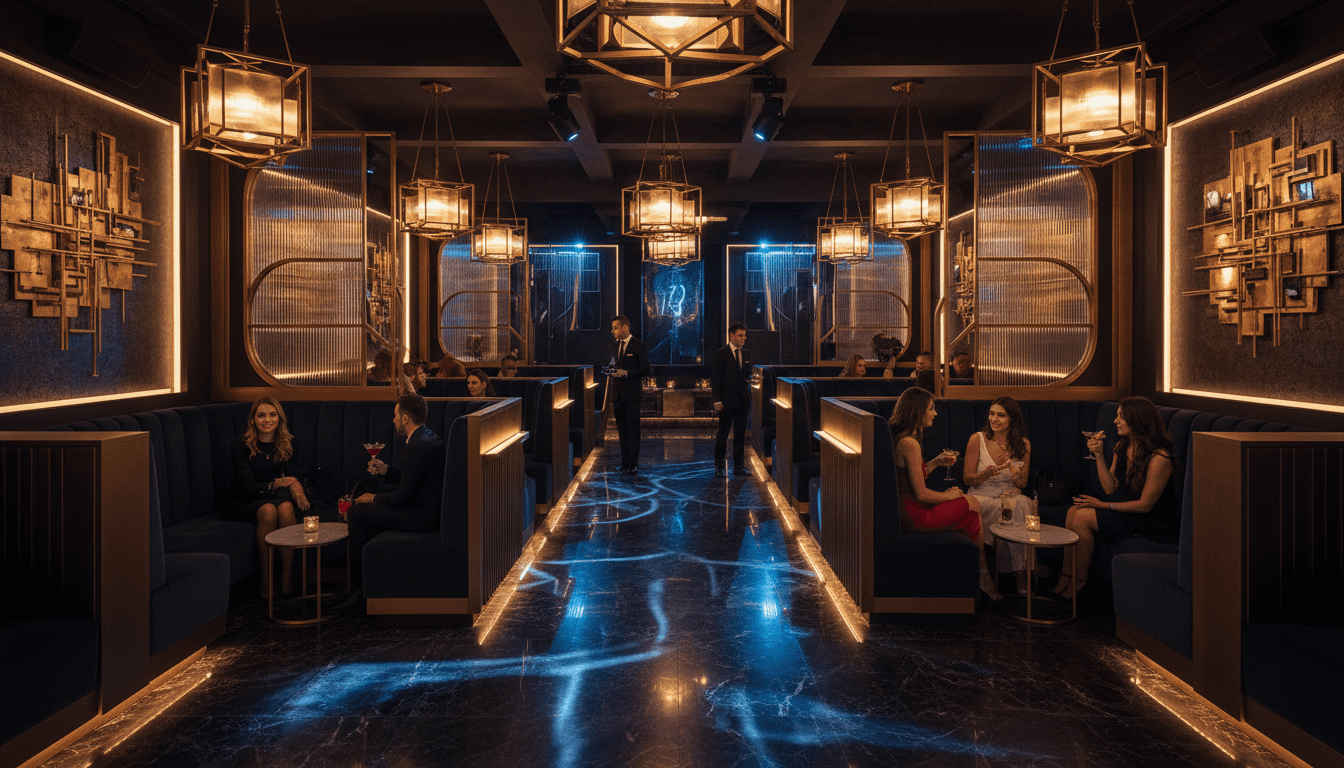 Luxurious interior space with modern art and furniture