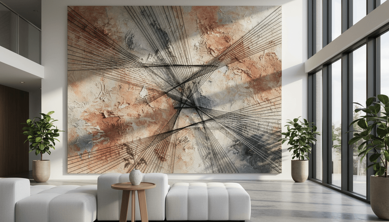 Luxurious interior with modern art